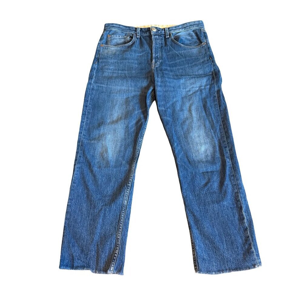 Rag & Bone Maya High Rise Ankle Straight Denim Jeans Dark Wash Button Fly Sz 30